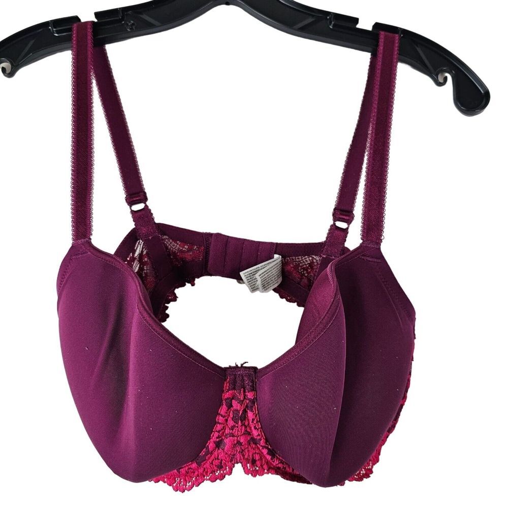 Wacoal Women's 36DD 36E Embrace Lace Purple Pink‎ Bra Style 853191 GUC